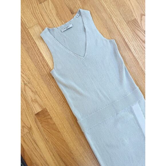 ALLSAINTS Rassa Ribbed drop waist sweater  Dress V-neck, sleeveless, small midi - Picture 8 of 13